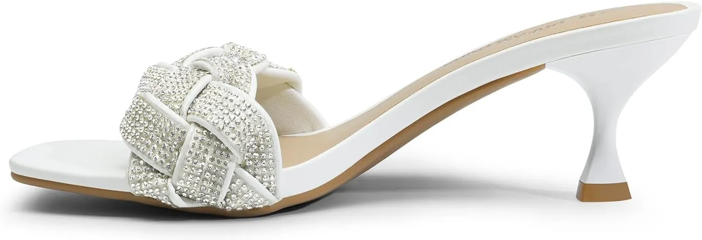 DREAM PAIRS Women’s Stilettos Heels Open Square Toe Comfort Low Kitten Heels Sexy Dress Pumps Sandals Evening Party Prom Dance Shoes