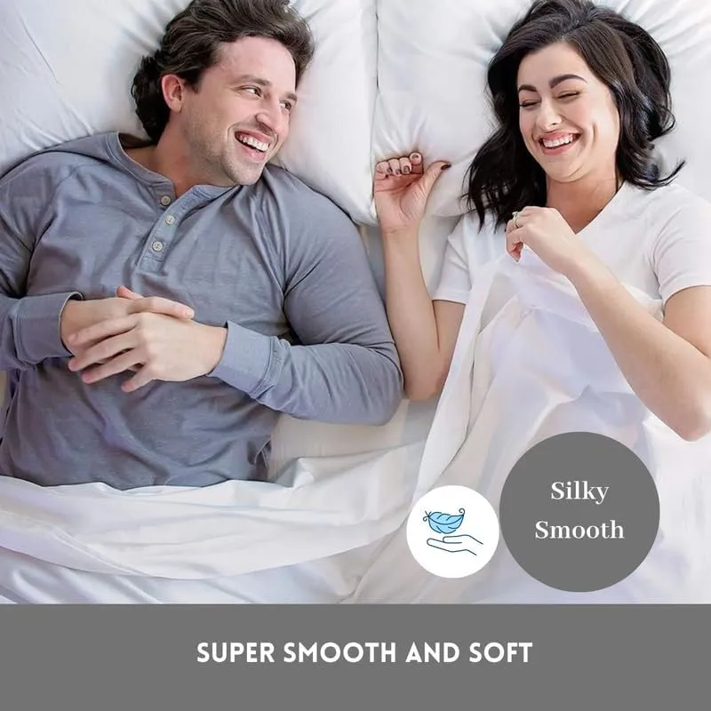 DreamFit DreamComfort Microfiber StaDry Technology Cooling Bed Sheets with Elastic Corner Straps for Extra Deep Pocket up to 20 inch Crafted in USA Queen Sheet Set Blue