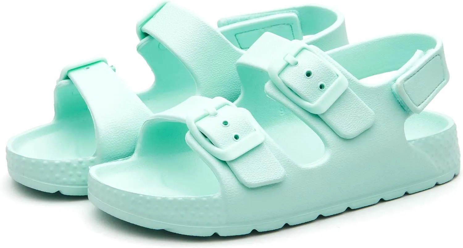 EasyStar Boys and Girls Lightweight Dual-Adjustable Sandal Buckles With Hook and Loop Heel Closure