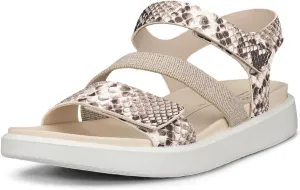 ECCO Women's Flowt 2 Band Sandal, Bright White/Python, 7-7. 5