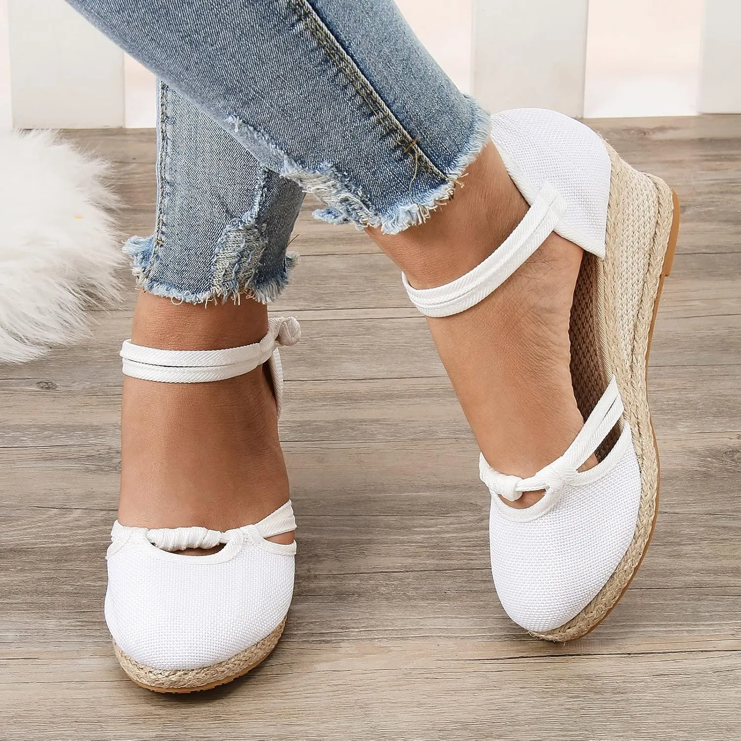 Eduavar Sandals for Women Dressy, Orthopedic Sandals for Women Comfy Espadrille Wedge Platform Sandal Close Toe Shoes