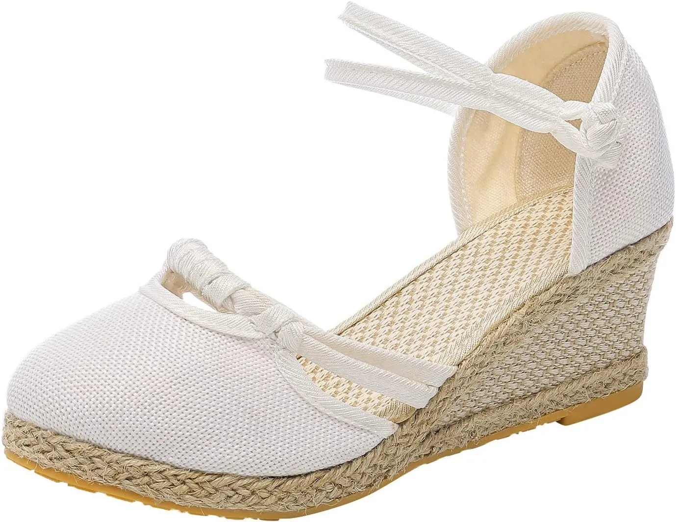 Eduavar Sandals for Women Dressy, Orthopedic Sandals for Women Comfy Espadrille Wedge Platform Sandal Close Toe Shoes