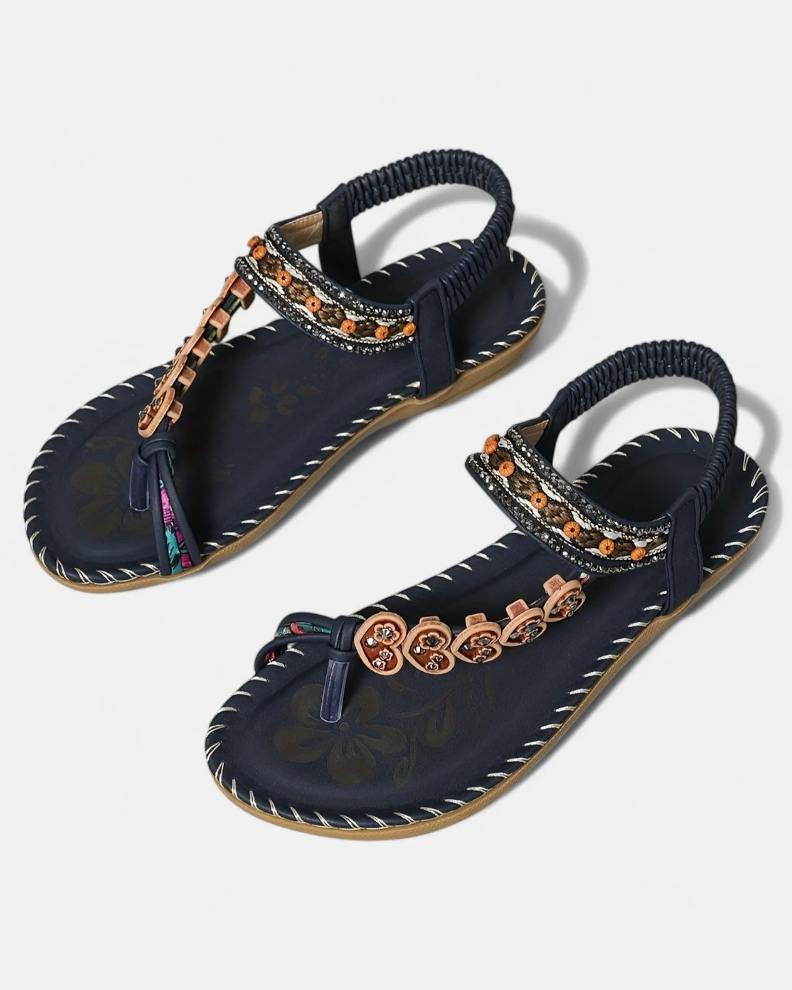 Ella – Bohemian Beaded Flat Sandals