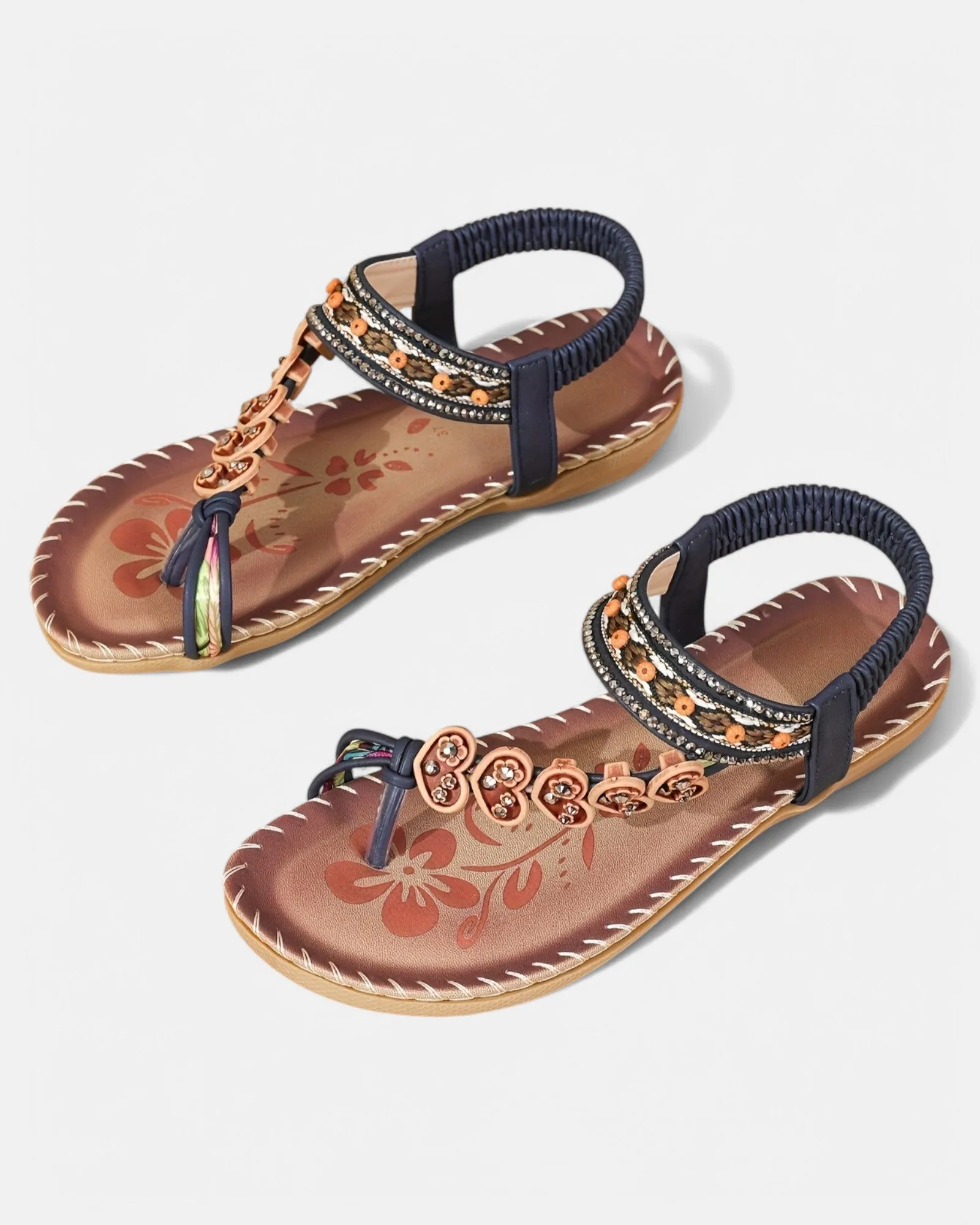 Ella – Bohemian Beaded Flat Sandals