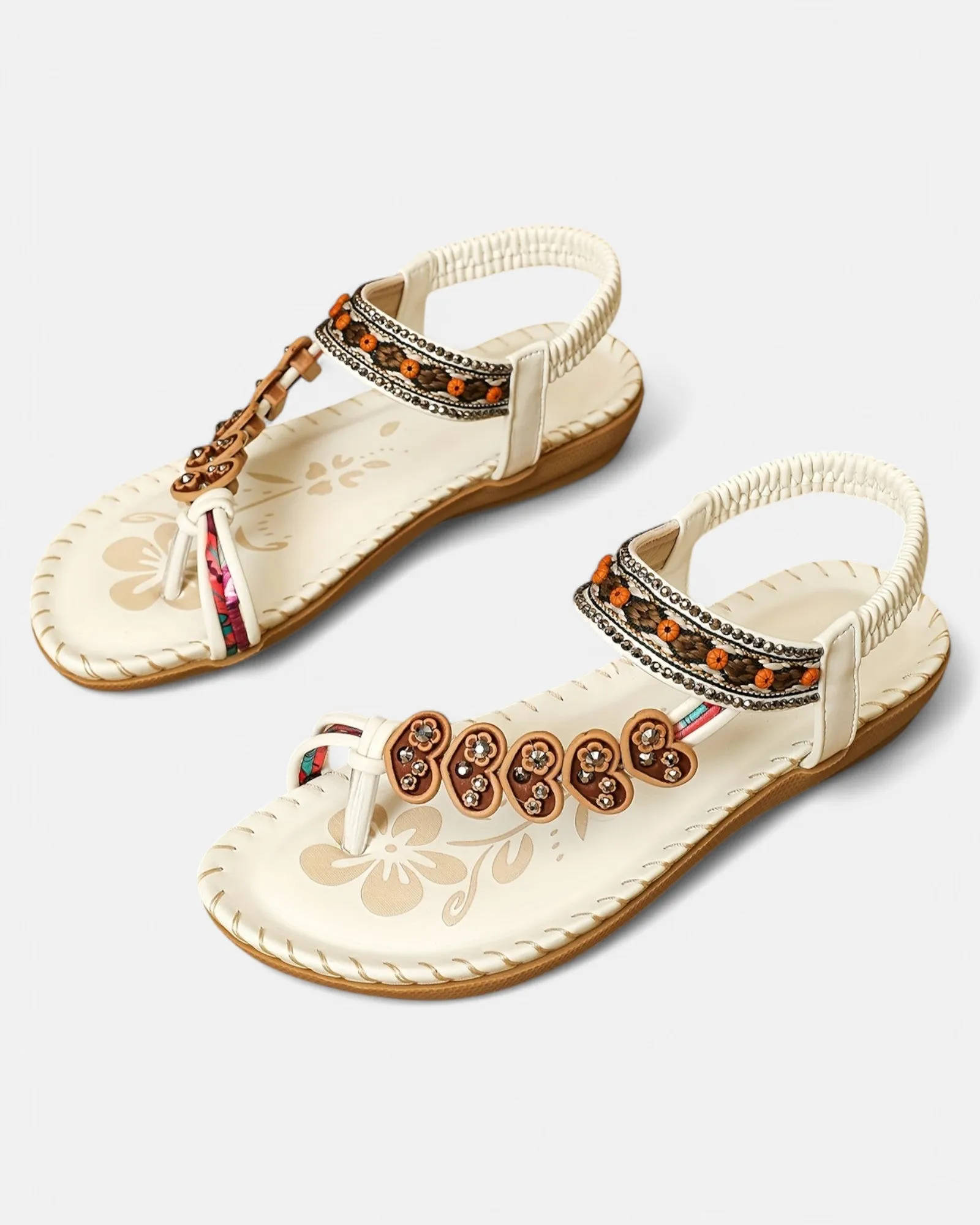 Ella – Bohemian Beaded Flat Sandals