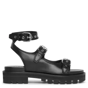Eyelet leather chunky sandals