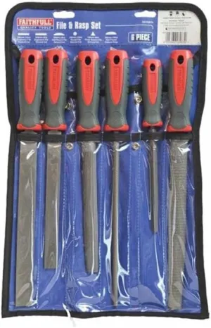 FAIFISET6 File and Rasp Set - 6 Piece in Plastic Wallet