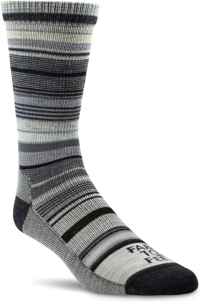 Farm to Feet Ithaca Multi-Stripe Ultralight Crew Merino Wool Socks