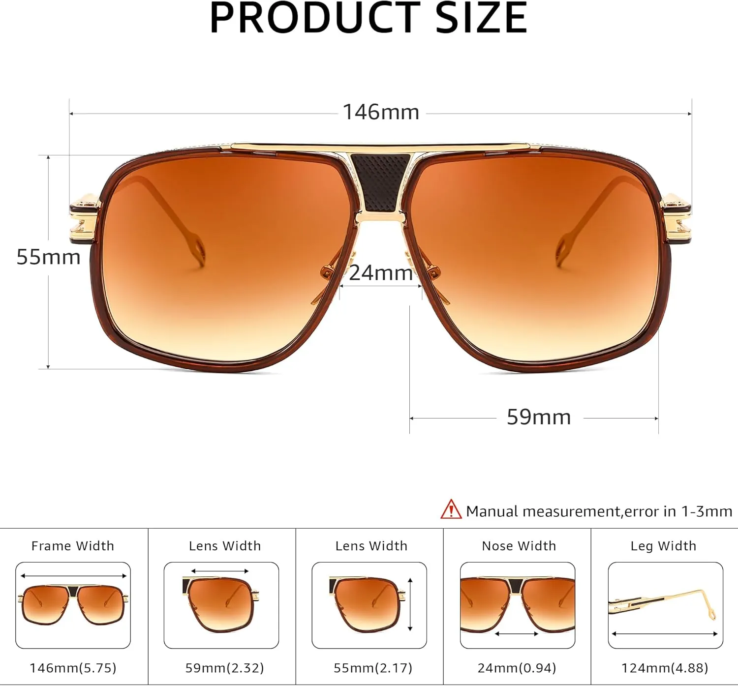 FEISEDY Sunglasses Mens Oversized Retro Metal Steampunk Shades Sunnies Fishing Driving B0272