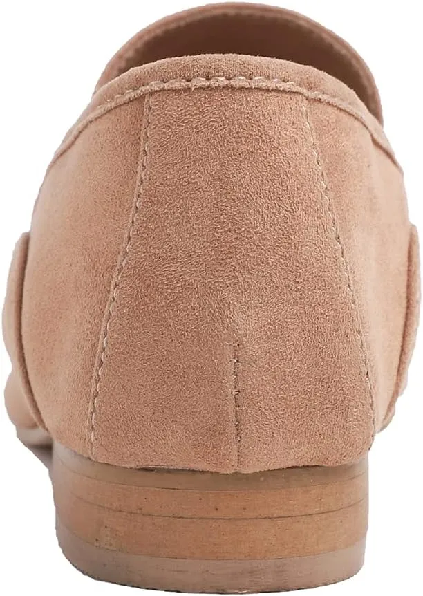 FEVERSOLE Women's Fashion Dress Comfort Low Heel Office Penny Loafer Flats