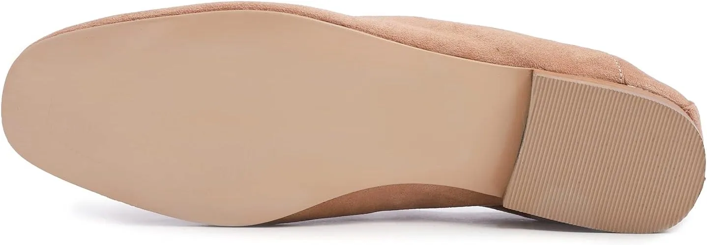 FEVERSOLE Women's Fashion Dress Comfort Low Heel Office Penny Loafer Flats