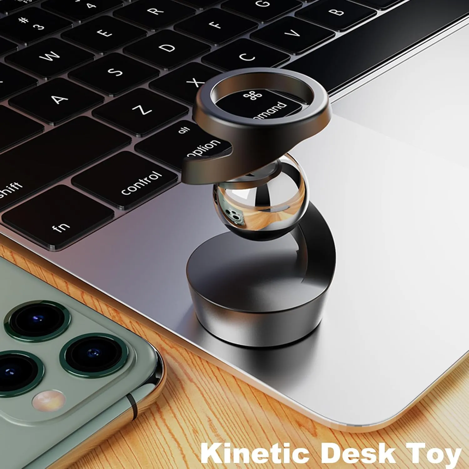 Fidget Toys Adult, Kinetic Desk Toys, Metal ADHD Balance Desk Fidget Kinetic Toy, Fidget Spinner Toys for Party Favors, Birthday (Silver-Gold Ball)