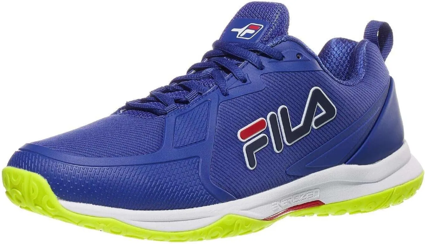Fila Men's Volley Burst Shoes, Mazarine Blue/Safety Yellow/White - 9