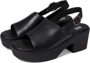 FitFlop Pilar Leather Back-Strap Platform Mule Sandals