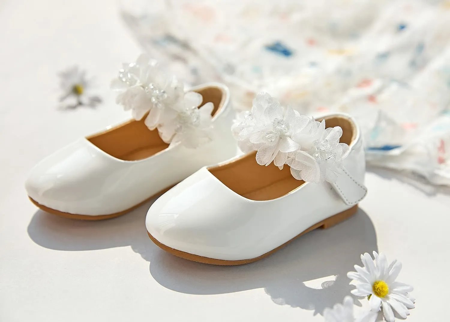 Flaryzone Toddler/Little Girls' Ballerina Flat Mary Jane Princess Dress Shoes - Wedding School Party