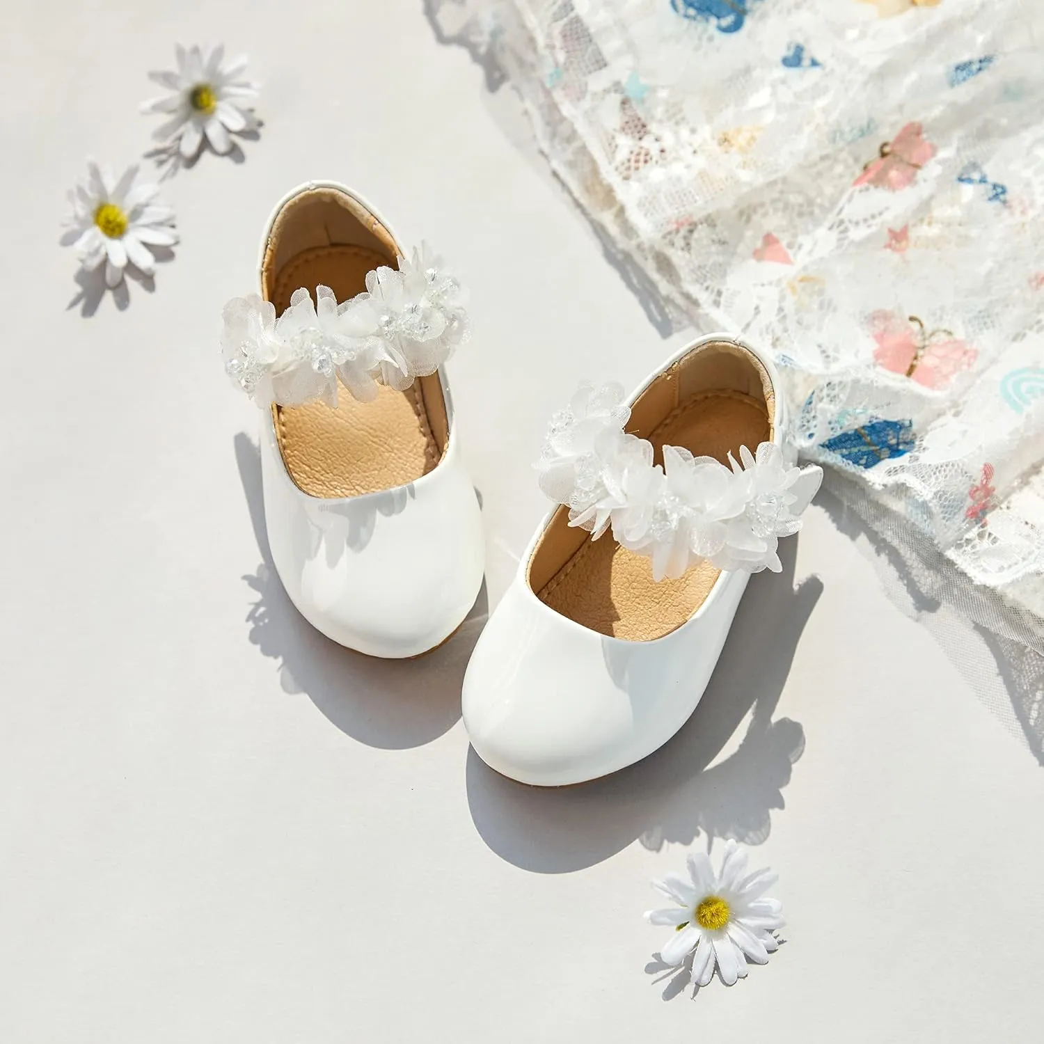 Flaryzone Toddler/Little Girls' Ballerina Flat Mary Jane Princess Dress Shoes - Wedding School Party