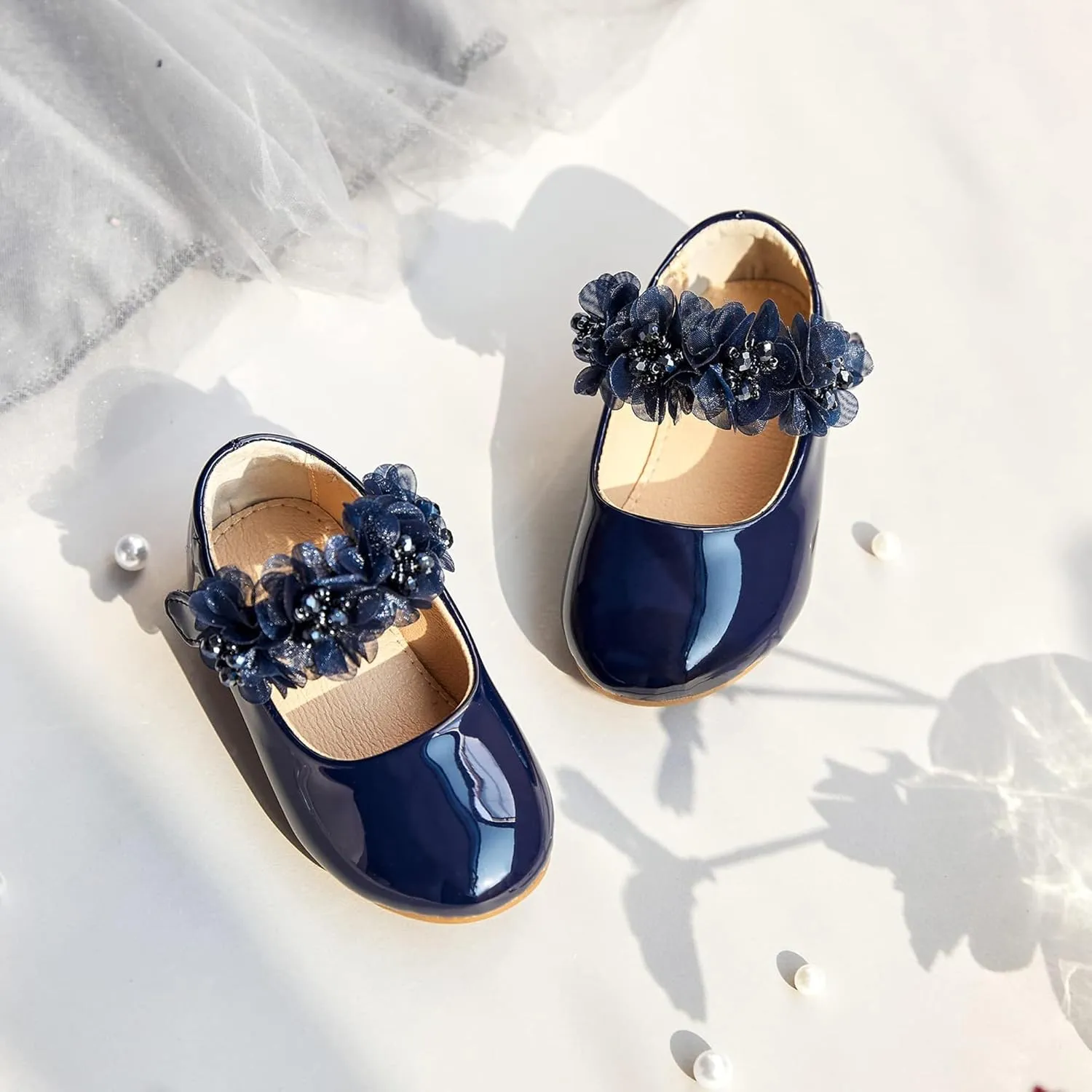 Flaryzone Toddler/Little Girls' Ballerina Flat Mary Jane Princess Dress Shoes - Wedding School Party