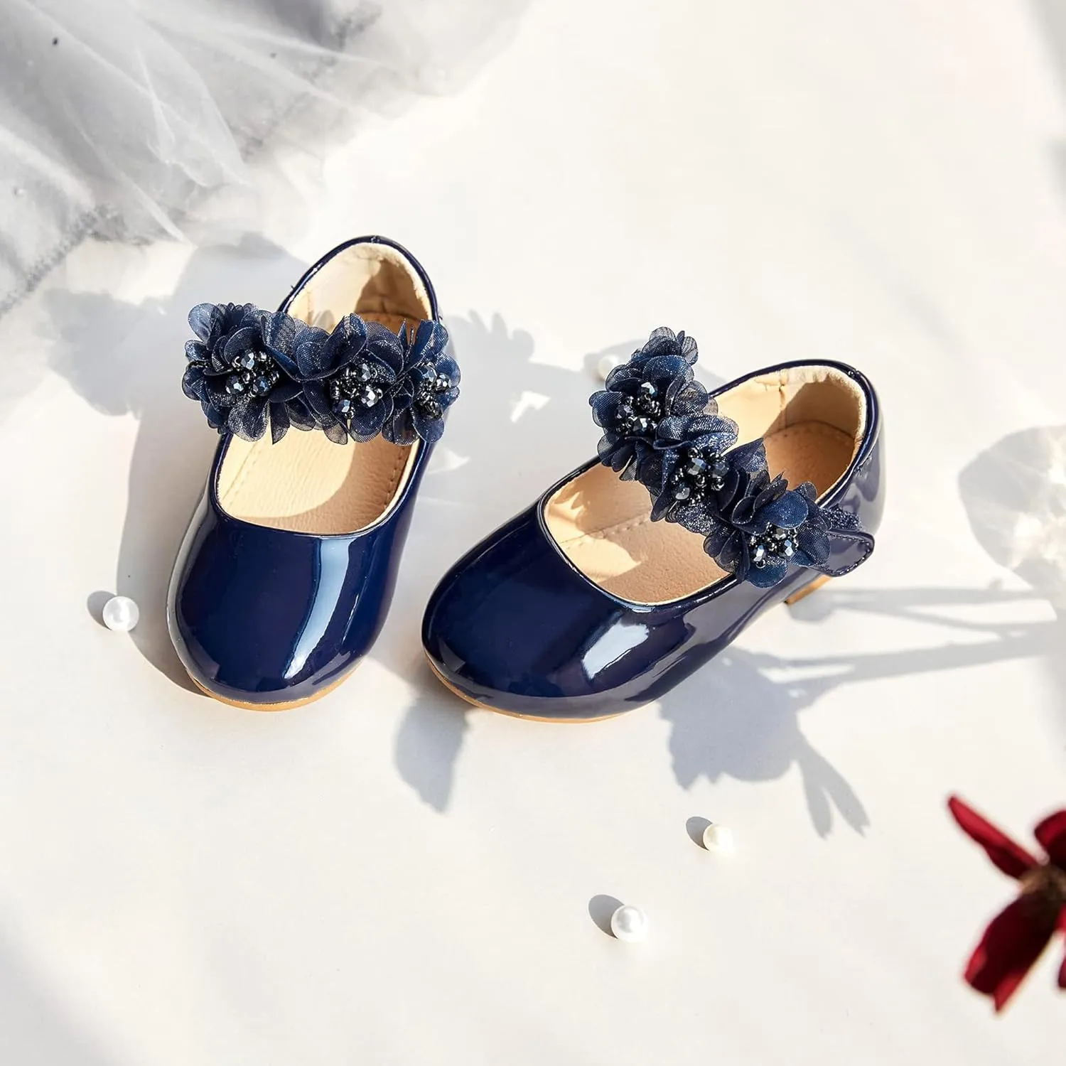 Flaryzone Toddler/Little Girls' Ballerina Flat Mary Jane Princess Dress Shoes - Wedding School Party