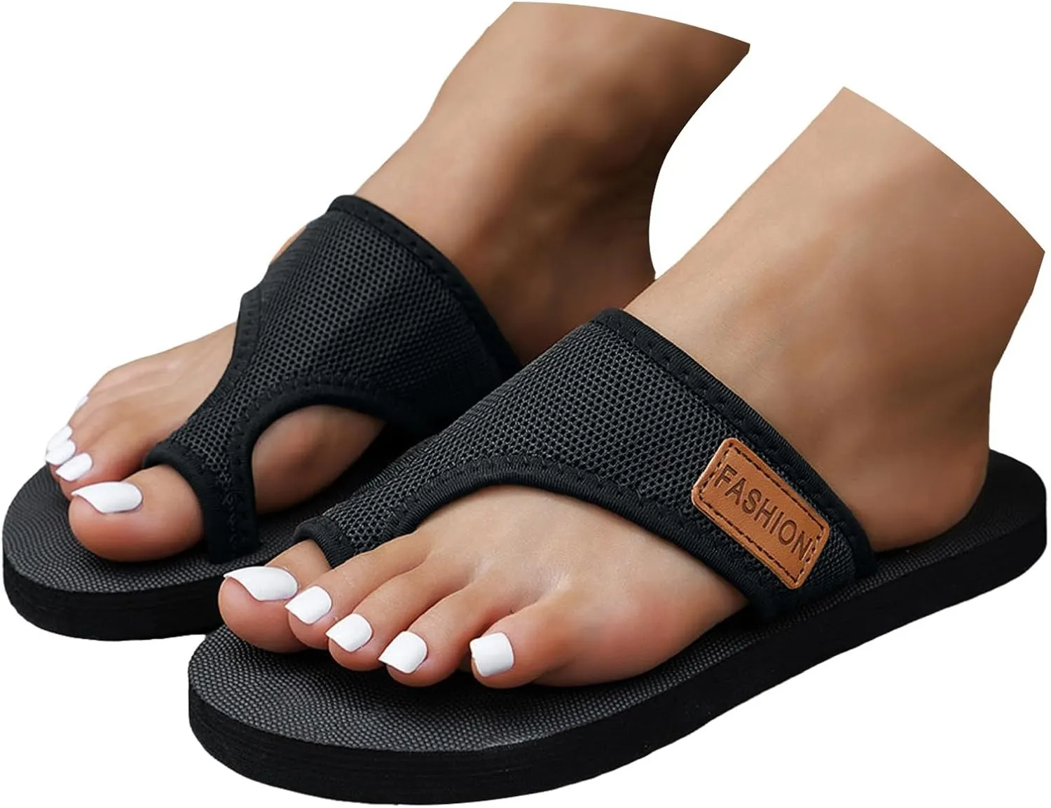 Flat Sandals for Women, Beach Mesh Breathable Slippers Open Toe Sandals with Comfortable Walking Non Slip on Casual Dress for Summer Outdoor Shoes