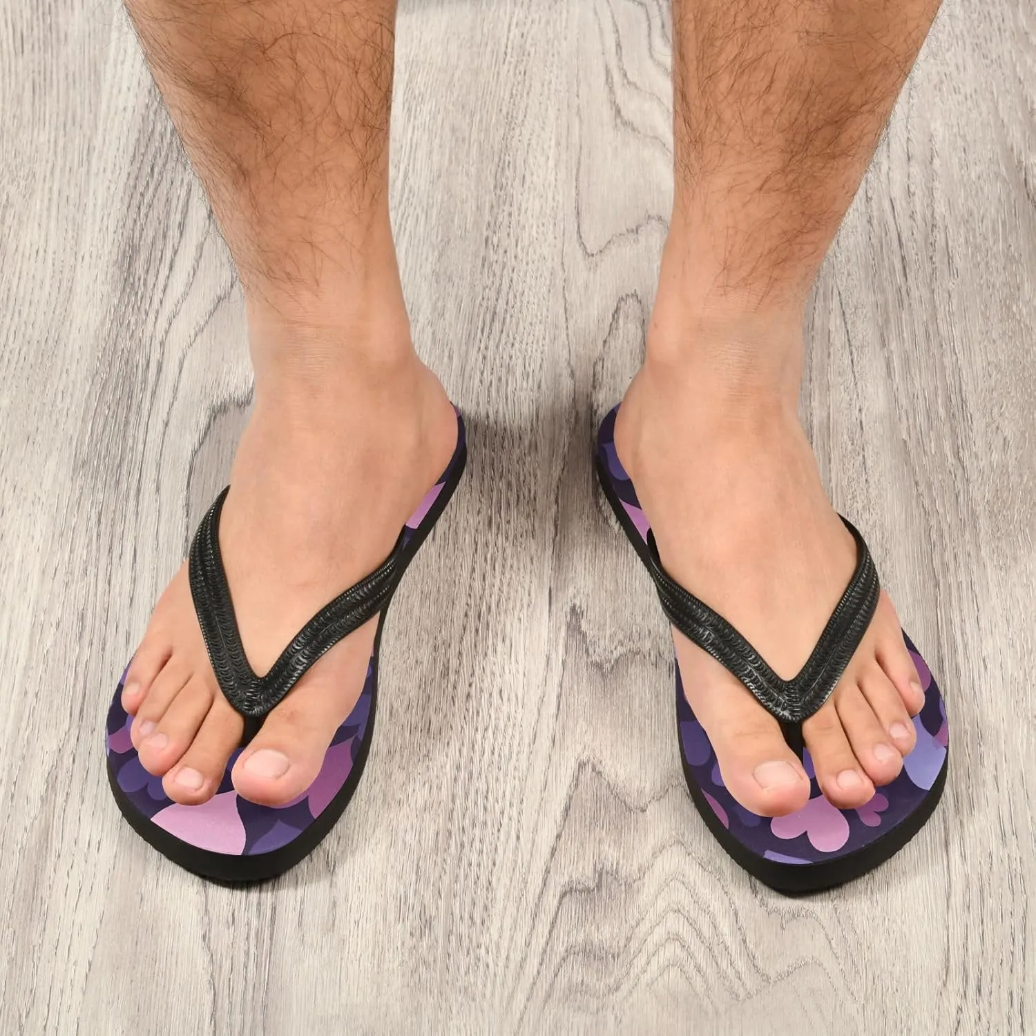 Flip Flop Sandal for Men Women Romantic Heart Shape Pattern Summer Thong Sandal Beach Water Shoes,XS