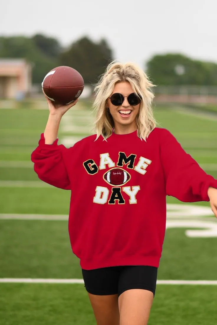 FLOYU Women Sunday Funday Sweatshirt Cute Football Graphic Pullover Game Day Weekend Tops Casual Football Season Shirt