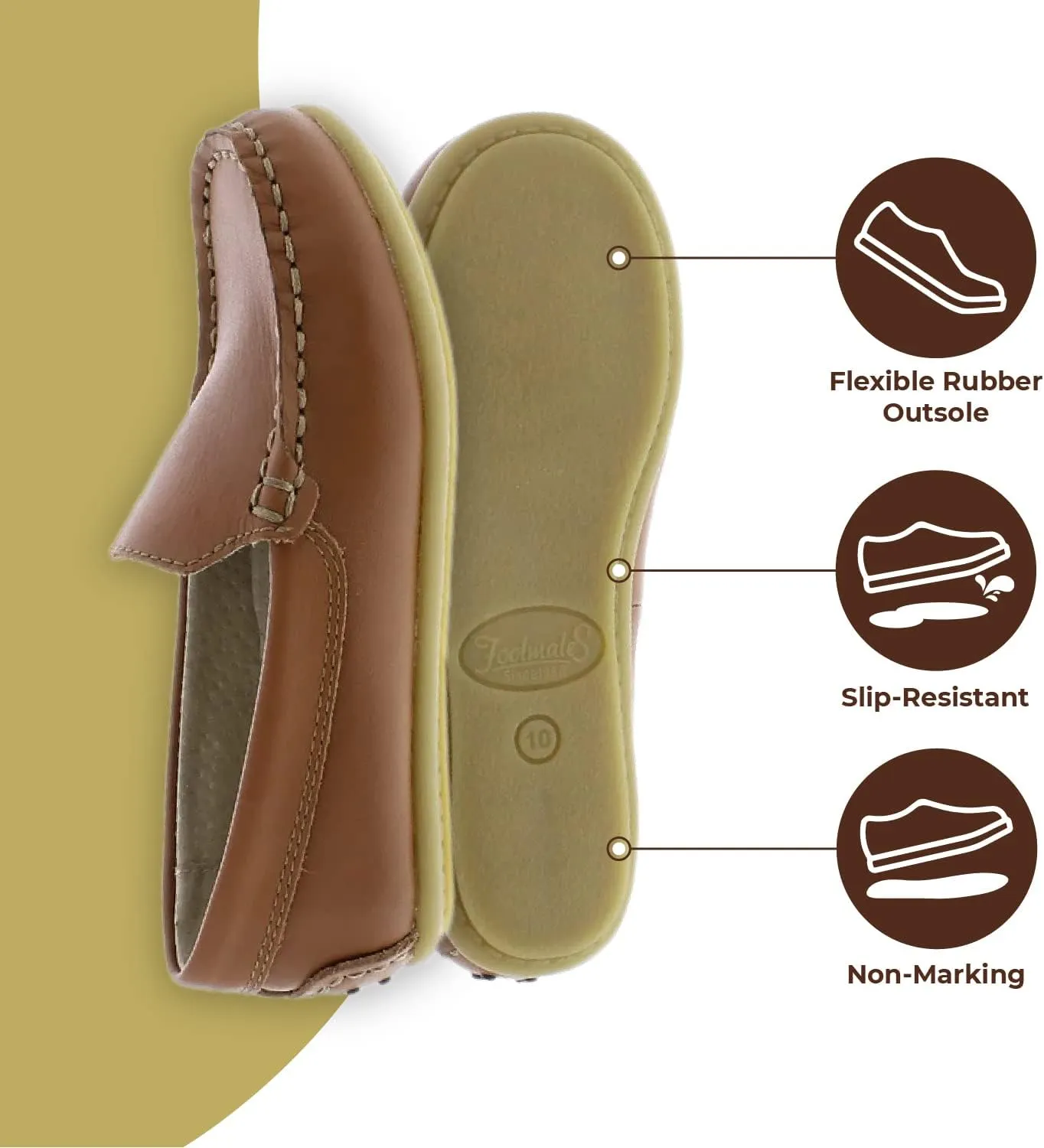 FOOTMATES Brooklyn Slip-On Penny Loafer Boys Shoes, Girls Shoes, with Wide Toe Box and Custom-Fit Insoles, Non-Marking Outsoles - for Toddlers, Little Kids, and Big Kids, Ages 1-12