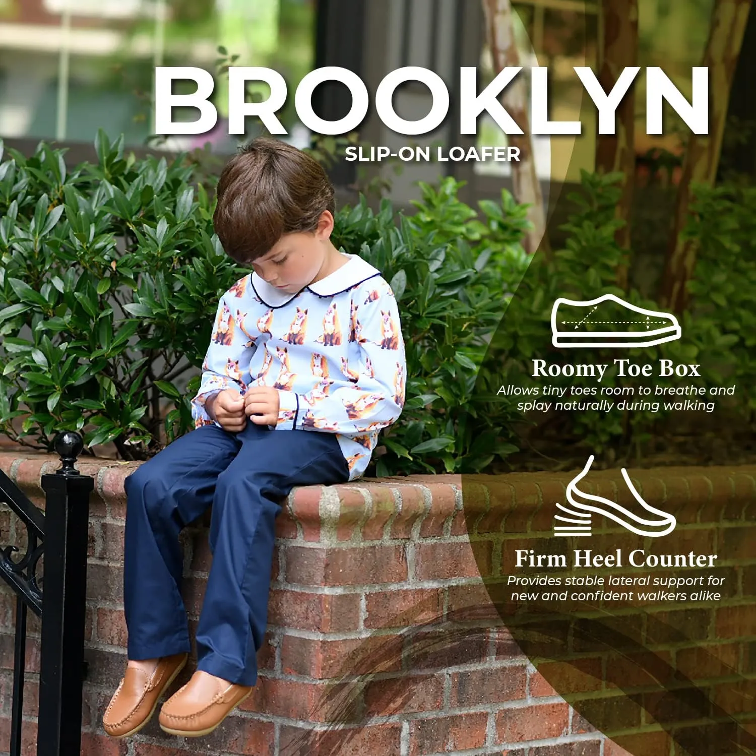 FOOTMATES Brooklyn Slip-On Penny Loafer Boys Shoes, Girls Shoes, with Wide Toe Box and Custom-Fit Insoles, Non-Marking Outsoles - for Toddlers, Little Kids, and Big Kids, Ages 1-12