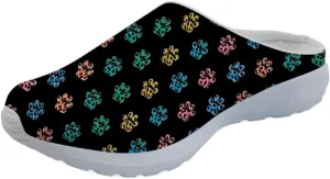 Forchrinse Hawaiian Palm Tree Watercolor Sky Beach Women’s Slip on Mule Men’s Walking Sneakers Garden Clog House Shoes Lightweight