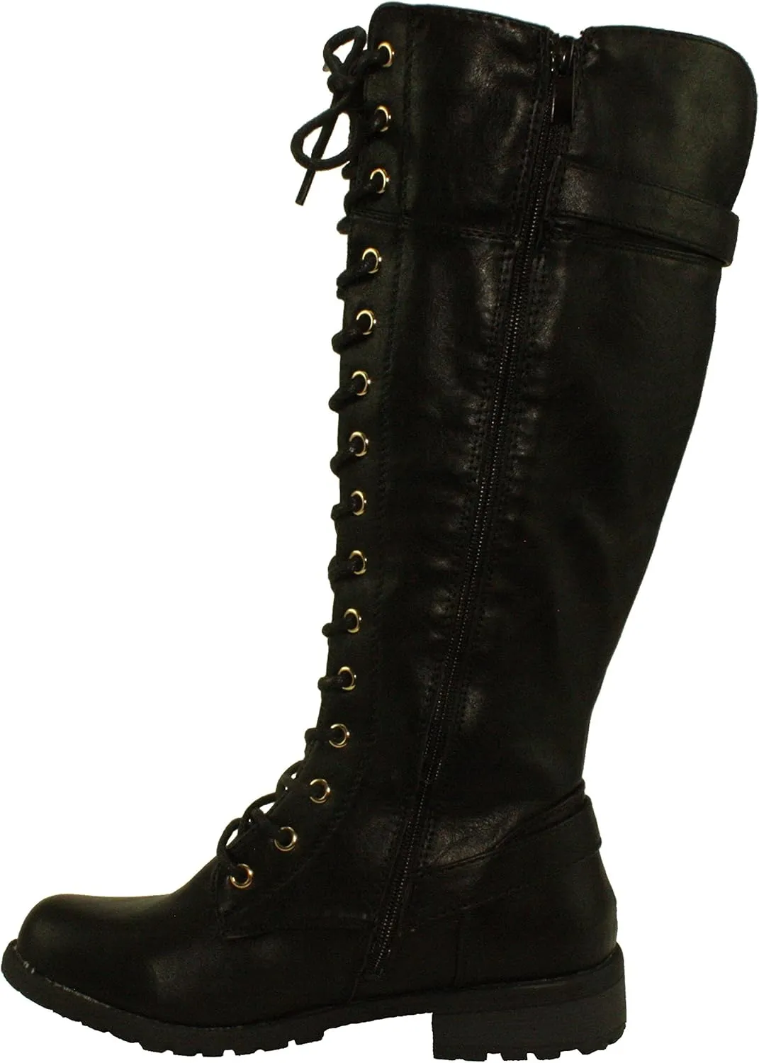 Forever Women's Mango-27 Round Toe Low Heel Knee High Boots