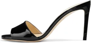 FSJ Women Casual Peep Toe Mule Sandals Stiletto High Heels Party Evening Shoe Size 4-15 M US