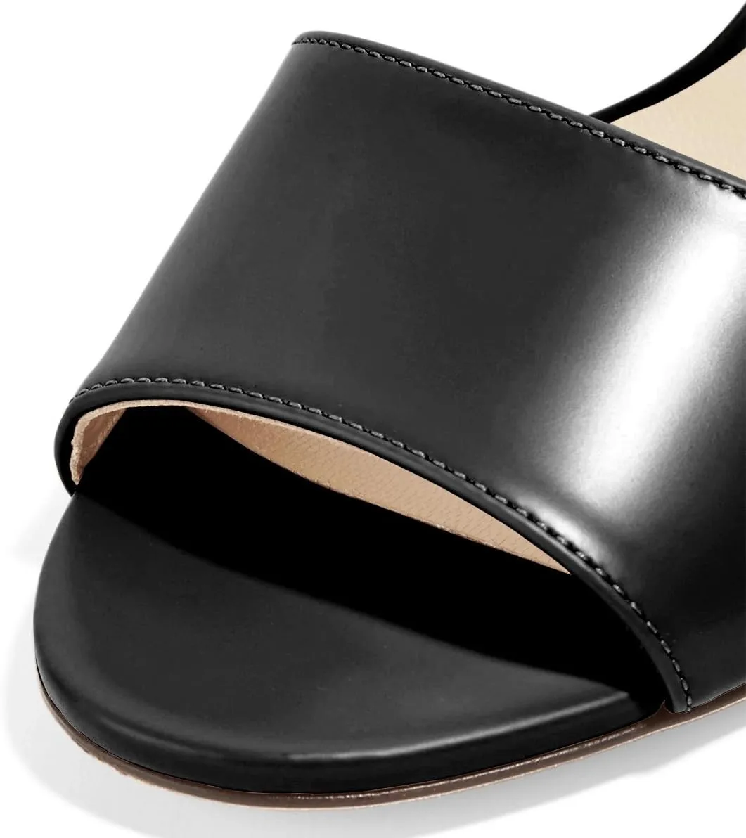 FSJ Women Casual Peep Toe Mule Sandals Stiletto High Heels Party Evening Shoe Size 4-15 M US