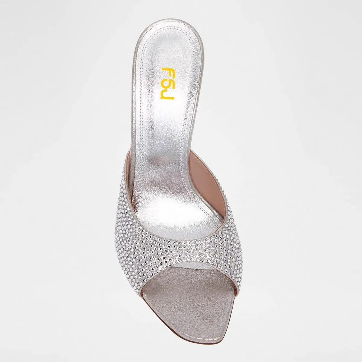 FSJ Women Peep Toe Stiletto High Heel Sandals Lace Slip On Summer Mules Sexy Backless Wedding Bridal Shoes Size 4-16 US