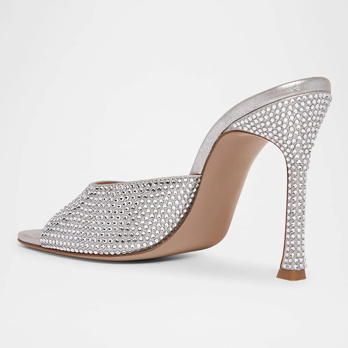 FSJ Women Peep Toe Stiletto High Heel Sandals Lace Slip On Summer Mules Sexy Backless Wedding Bridal Shoes Size 4-16 US