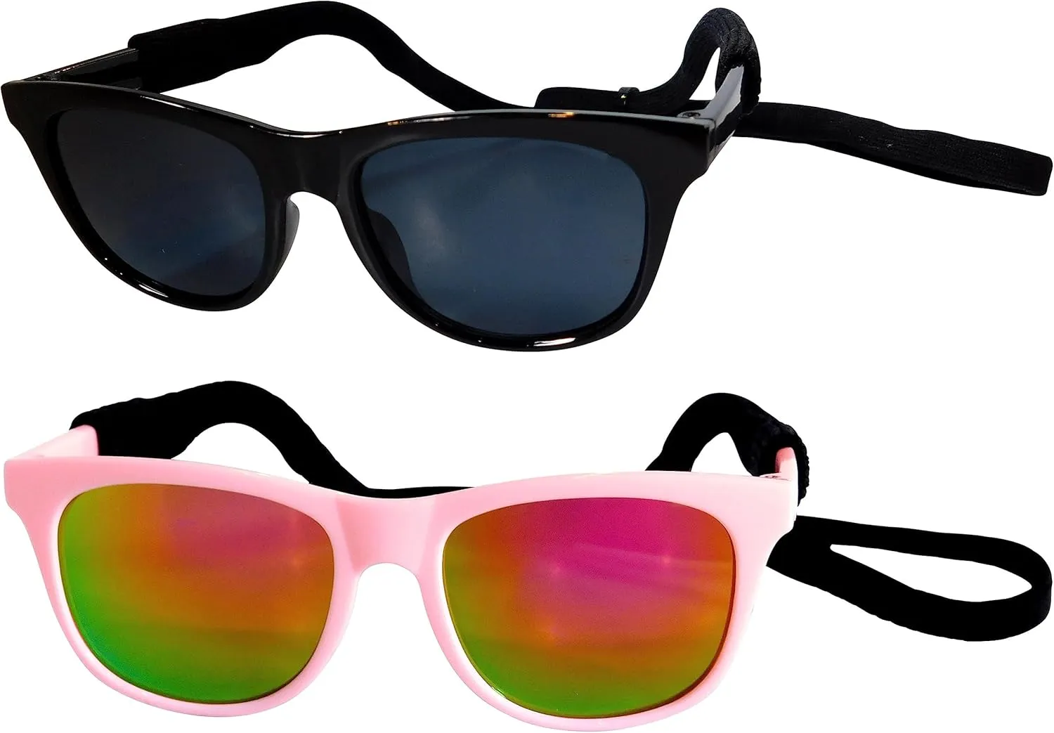 G006 Dog Pet 80s Costume Sunglasses Prop Photoshoot Medium Breeds 20-40 lbs (2-Pack Black Pink-Pink Mirror)