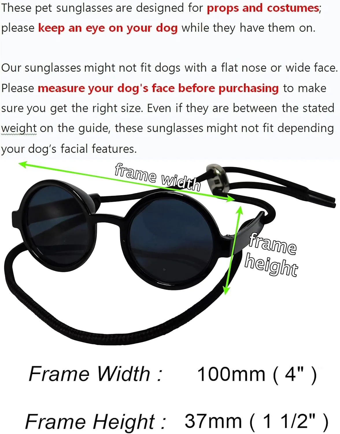 G016 Dog Cat Pet Round Sunglasses Goggles for Small Breed Dogs up to 15lbs (2-Pack Black   Pink-Pink mr)