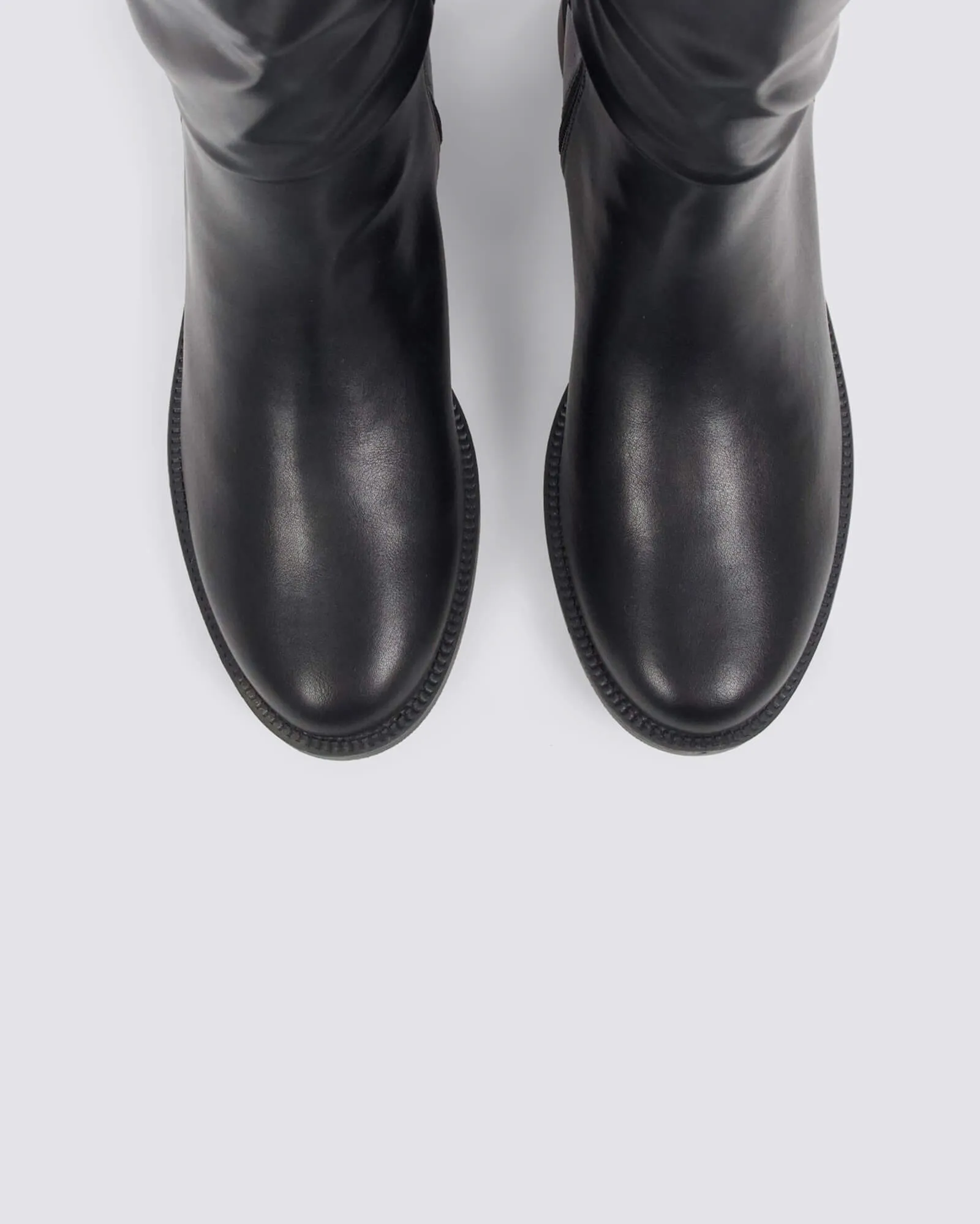 GABE FLAT KNEE HIGH BOOTS BLACK