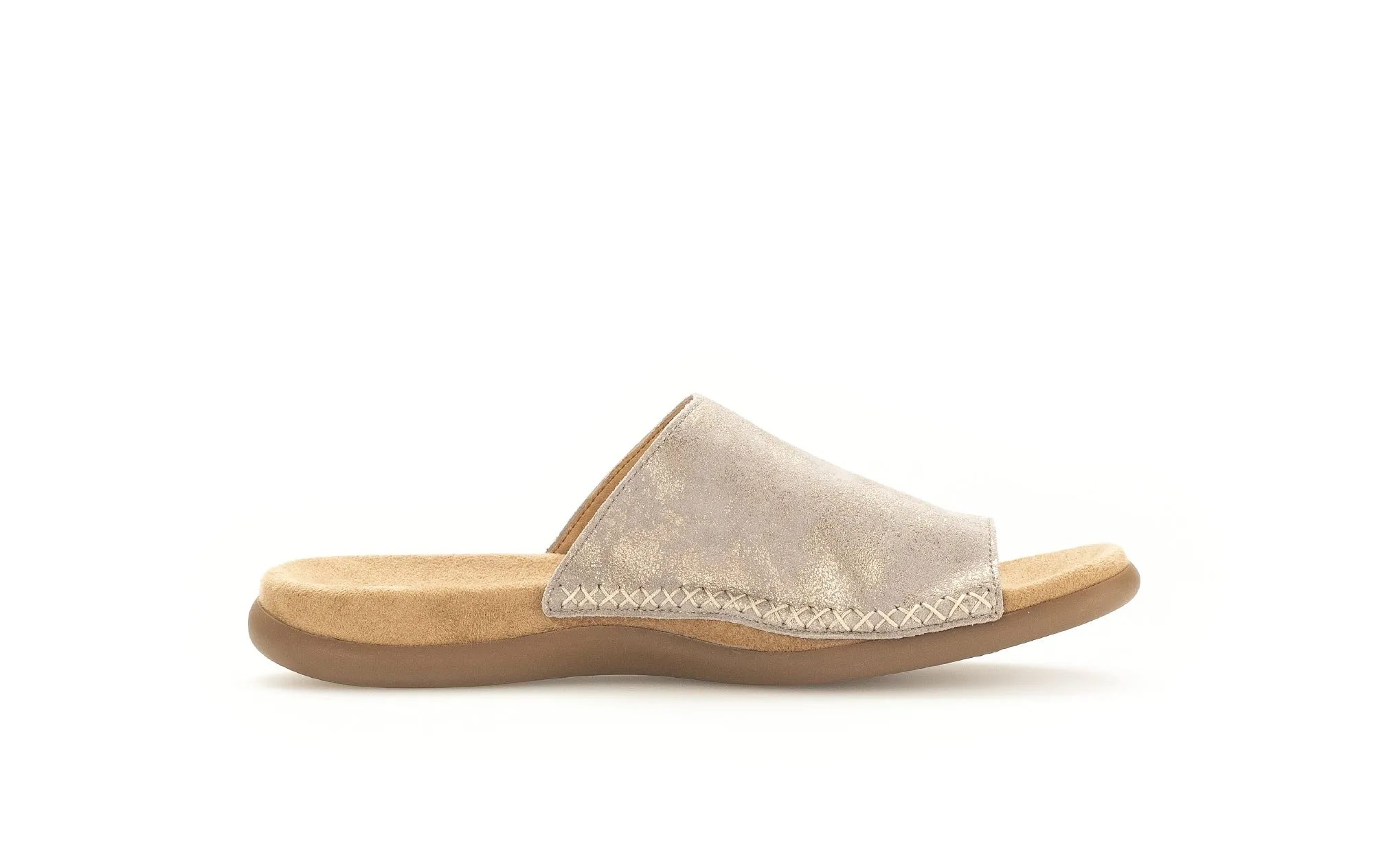 GABOR - 43.700.62 FLAT TOE-POST MULE - GOLD METALLIC