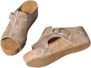 Geerta Women's Fashionable Plain Color Wedge Sandals Trending Shoes Casual Versatile Platform Mules for Beach Vacation All-Match Commuter for Work & Daily Wear Girl Standing All Day Business Office