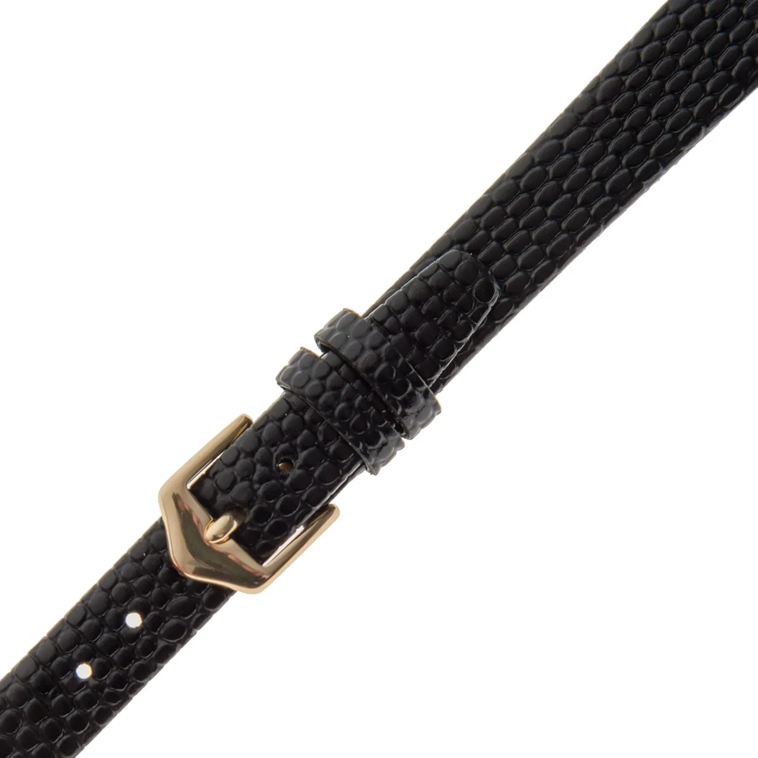Gilden 10-14mm Ladies Flat Lizard-Grain Calfskin Leather Watch Strap F40