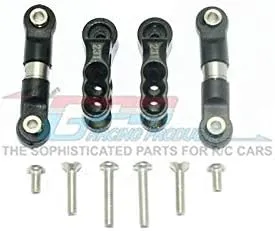 GPM for Traxxas E-Revo VXL 2.0 / E-Revo Brushless Upgrade Parts Aluminum 23T Servo Horn with Stainless Steel Adjustable Tie Rods - 10Pc Set Black