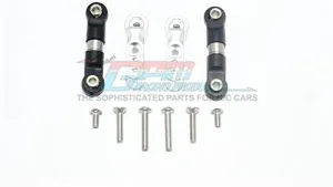GPM For Traxxas E-Revo VXL 2.0 / E-Revo Brushless Upgrade Parts Aluminum 23T Servo Horn With Stainless Steel Adjustable Tie Rods - 10Pc Set Silver