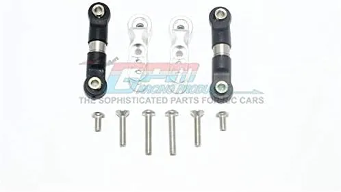 GPM For Traxxas E-Revo VXL 2.0 / E-Revo Brushless Upgrade Parts Aluminum 23T Servo Horn With Stainless Steel Adjustable Tie Rods - 10Pc Set Silver