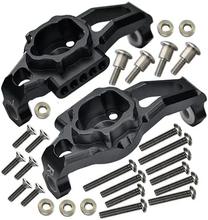 GPM For Traxxas TRX-4 Trail Defender Crawler/TRX-6 Merc-Benz G63 Upgrade Parts Aluminum Adjustable Front C Hub - 1Pr Set Black