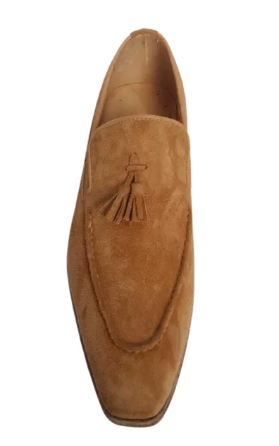 Handmade Beige Tassel Moccasin Shoes for Men