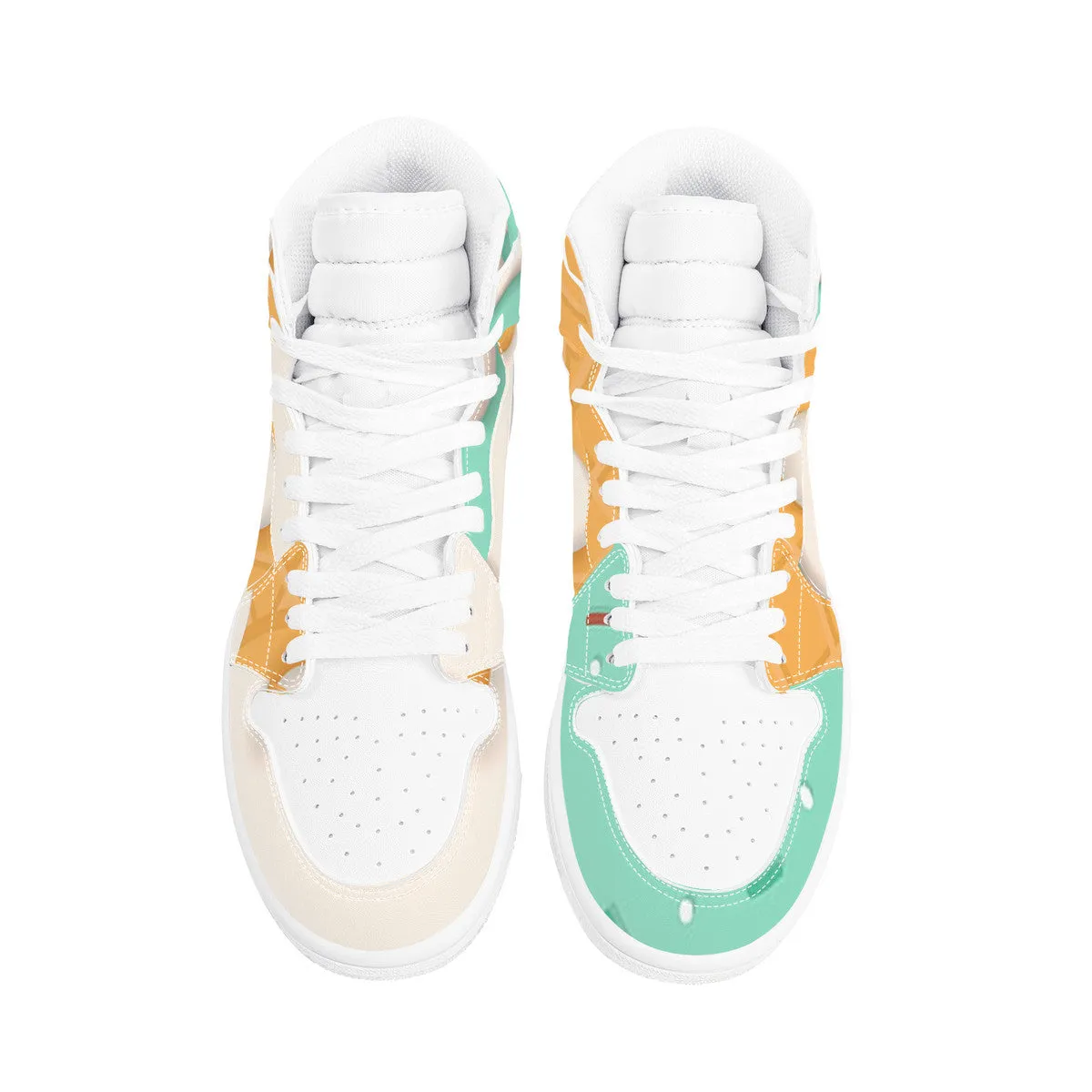 High Leather Synthetic Money cone ice Artistic flair Supportive cream Top mint D17 Sneaker Bushae