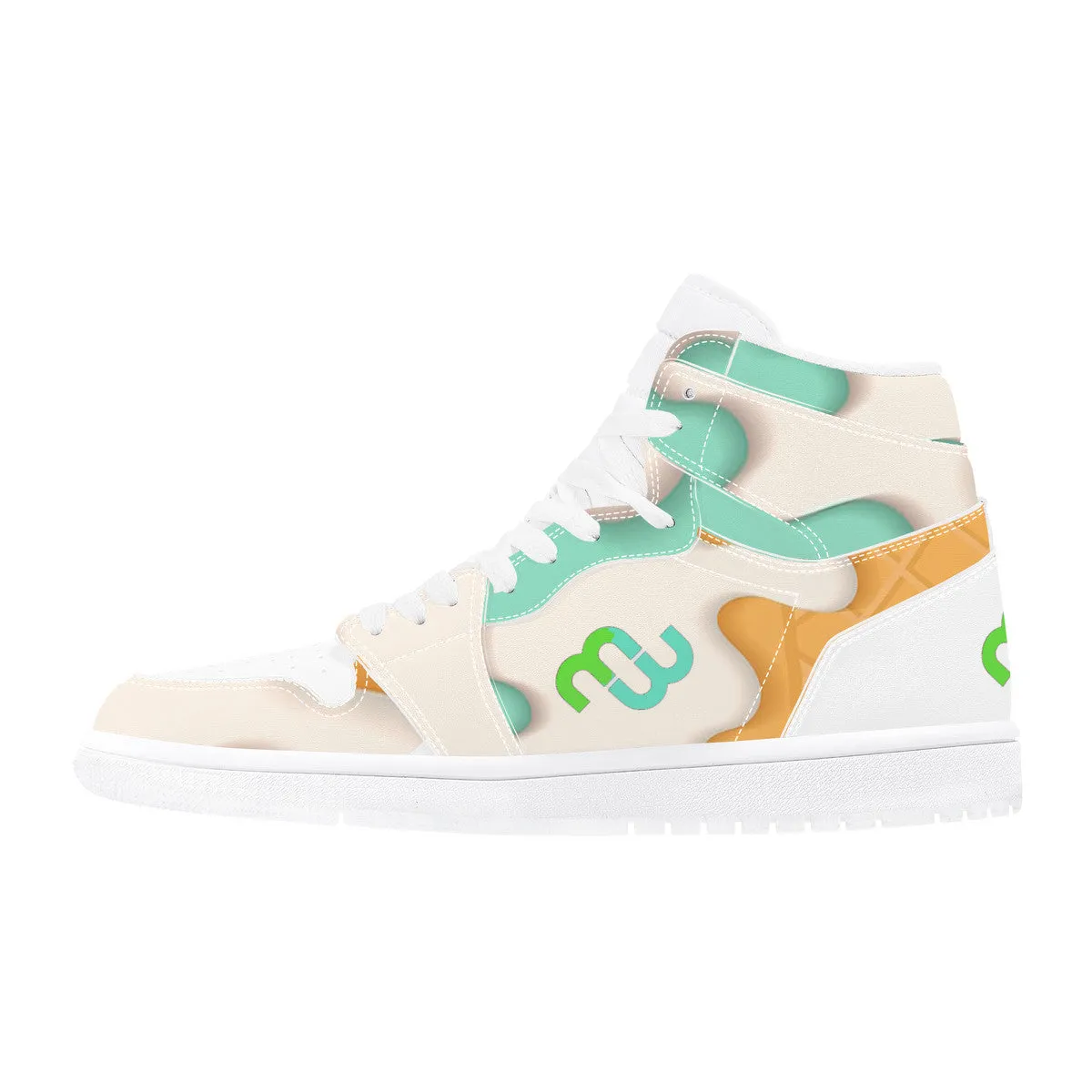 High Leather Synthetic Money cone ice Artistic flair Supportive cream Top mint D17 Sneaker Bushae
