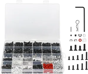 Hobby Fans 1082pcs Universal RC Screw Kit with Storage Box Screws Assortment Set, Repair Tool Hardware Fasteners for Traxxas Axial Redcat HPI Arrma Losi 1/8 1/10 1/12 1/16 Scale RC Cars Trucks Crawler