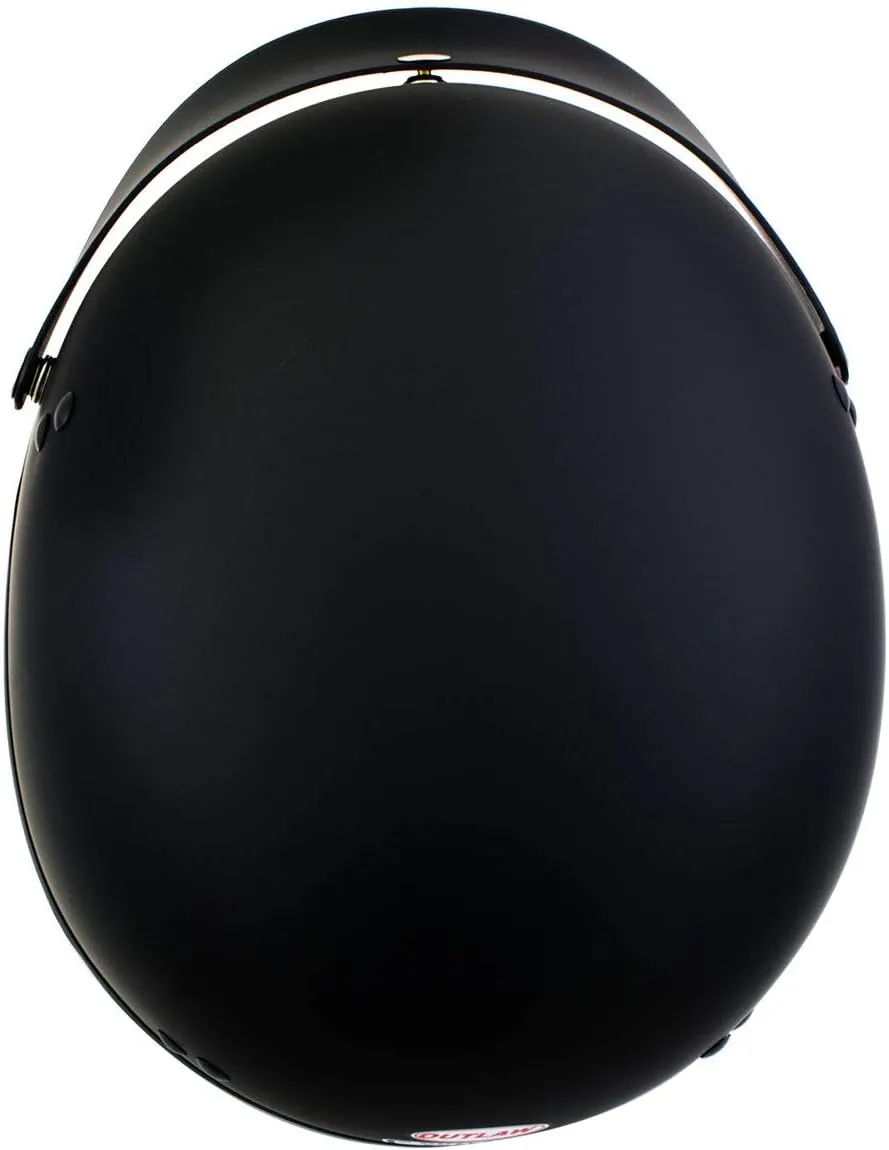 Hot Leathers HLT70 Stealth Flat Matte Black Motorcycle DOT Skull Cap Classic Half Helmet - X-Large