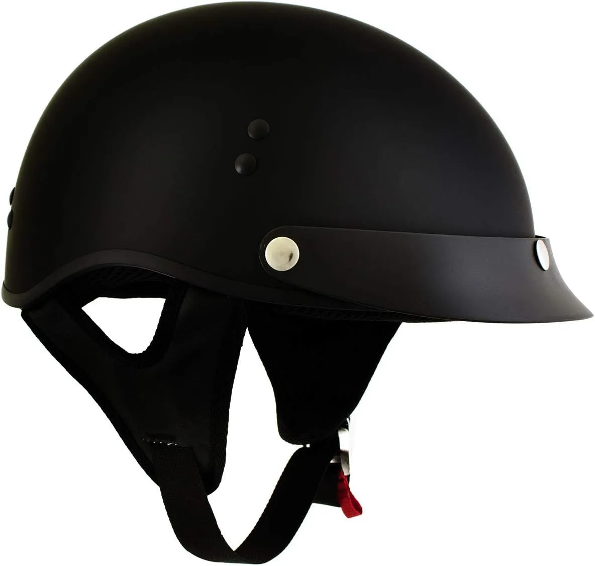 Hot Leathers HLT70 Stealth Flat Matte Black Motorcycle DOT Skull Cap Classic Half Helmet - X-Large