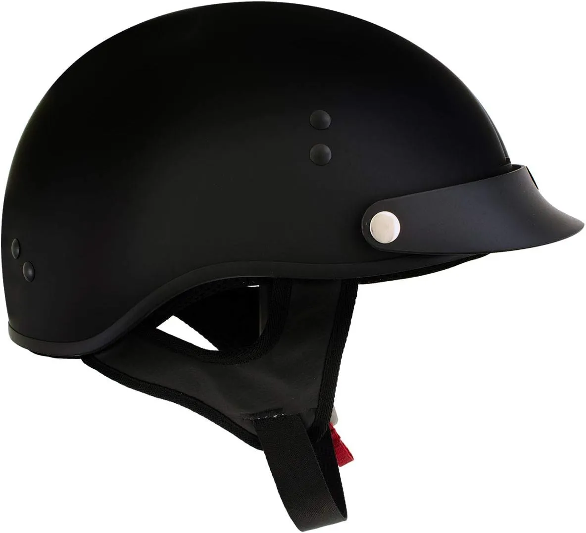 Hot Leathers HLT70 Stealth Flat Matte Black Motorcycle DOT Skull Cap Classic Half Helmet - X-Large